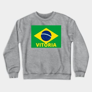 Vitoria City in Brazilian Flag Crewneck Sweatshirt